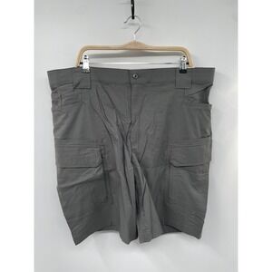Duluth Trading Co. DuluthFlex on the Fly Cargo Shorts Men's 44 Gray Relaxed Fit